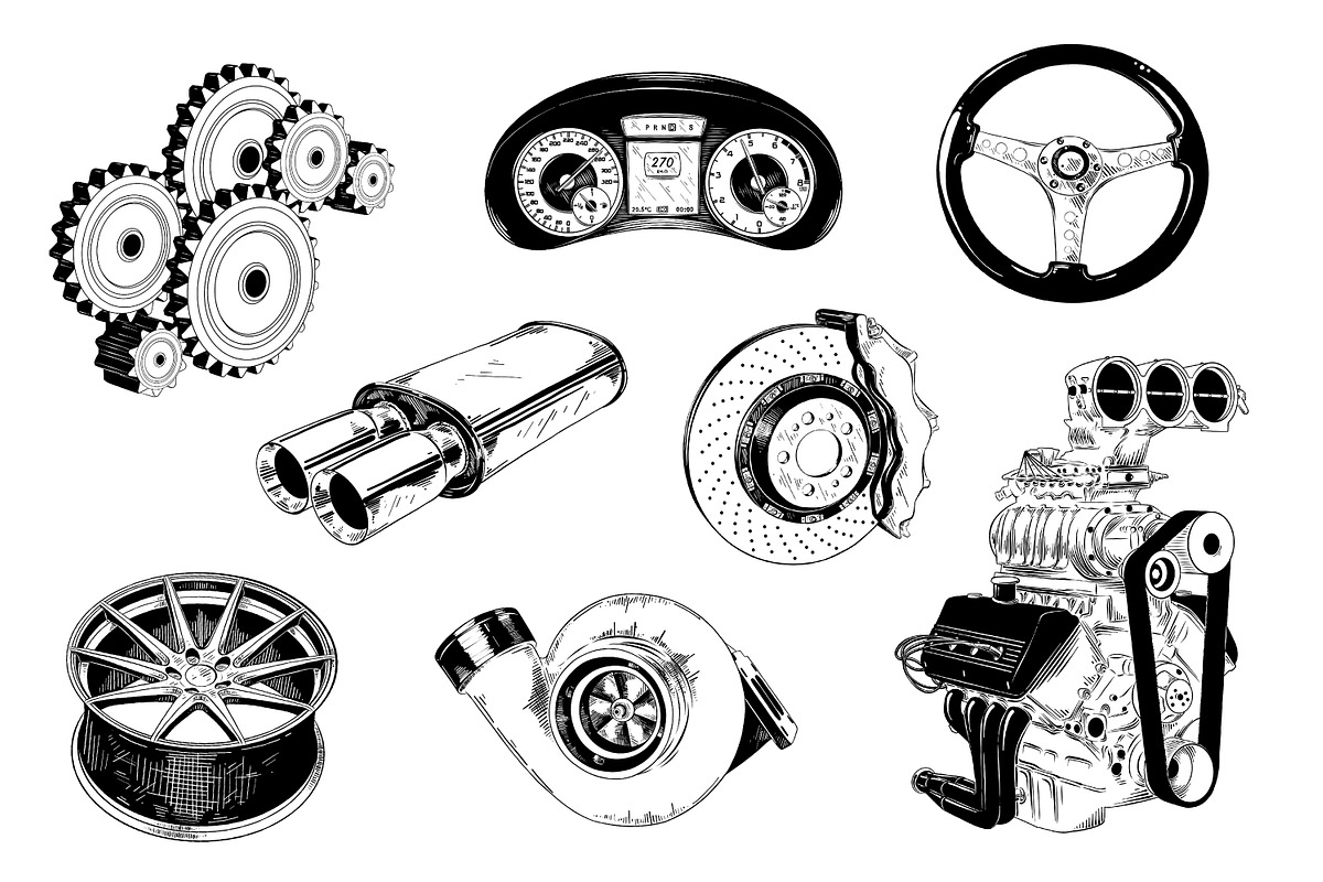 Mechanic hand drawn sketches, an Object Graphic by Akimo Mia (Photo 3 of 4)
