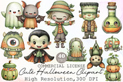 Cute Halloween Clipart Bundle, an Illustration by Sublimation Artist (Thumbnail 1 of 6)