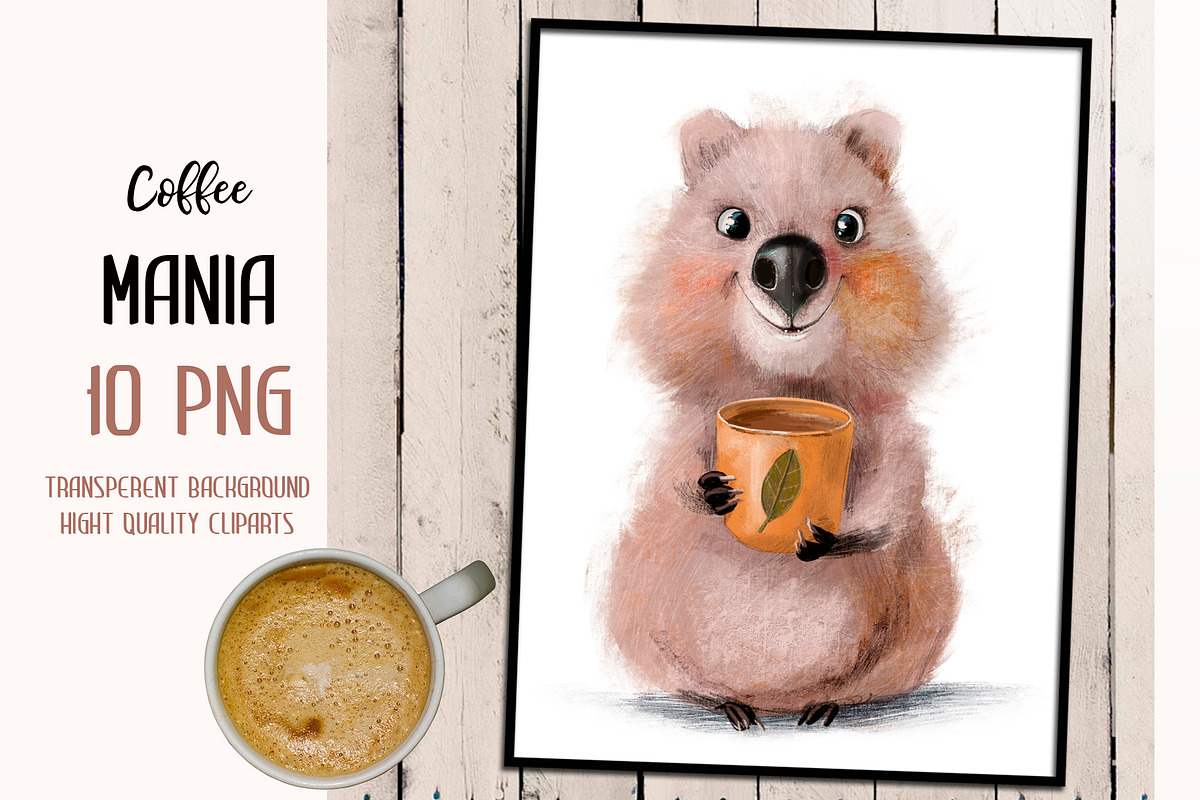 Coffee-Mania 2, an Animal Illustration by Eve Farb (Photo 2 of 2)
