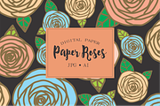 Floral Patterns, paper rose, a Pattern Graphic by Kiwi Fruit Punch (Thumbnail 1 of 5)