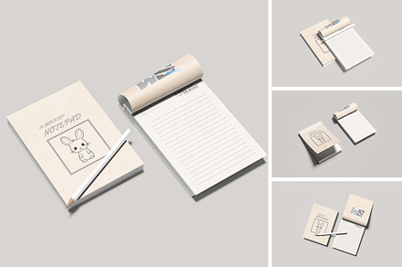 A6 notepad mockup, a Books & Magazine Mockup by swsi-studio