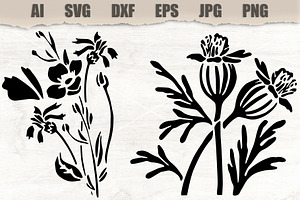 Stencils Flowers