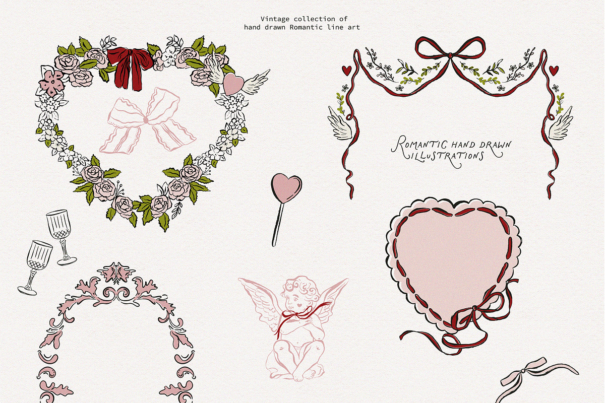 Plein d'amour Romantic collection, a Decorative Illustration by lokko studio (Photo 7 of 13)