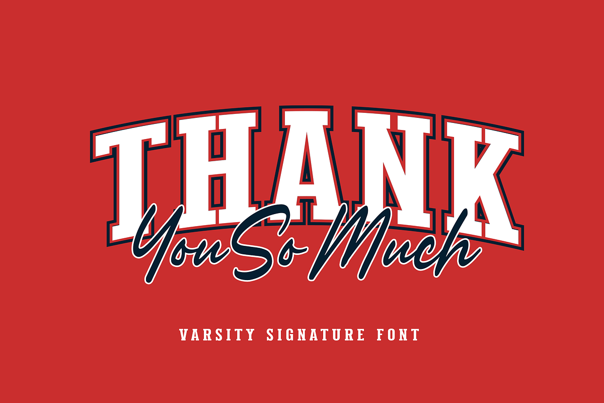 Varsity Signature a font Combination, a Slab Serif Font by Blankids Studio (Photo 13 of 13)
