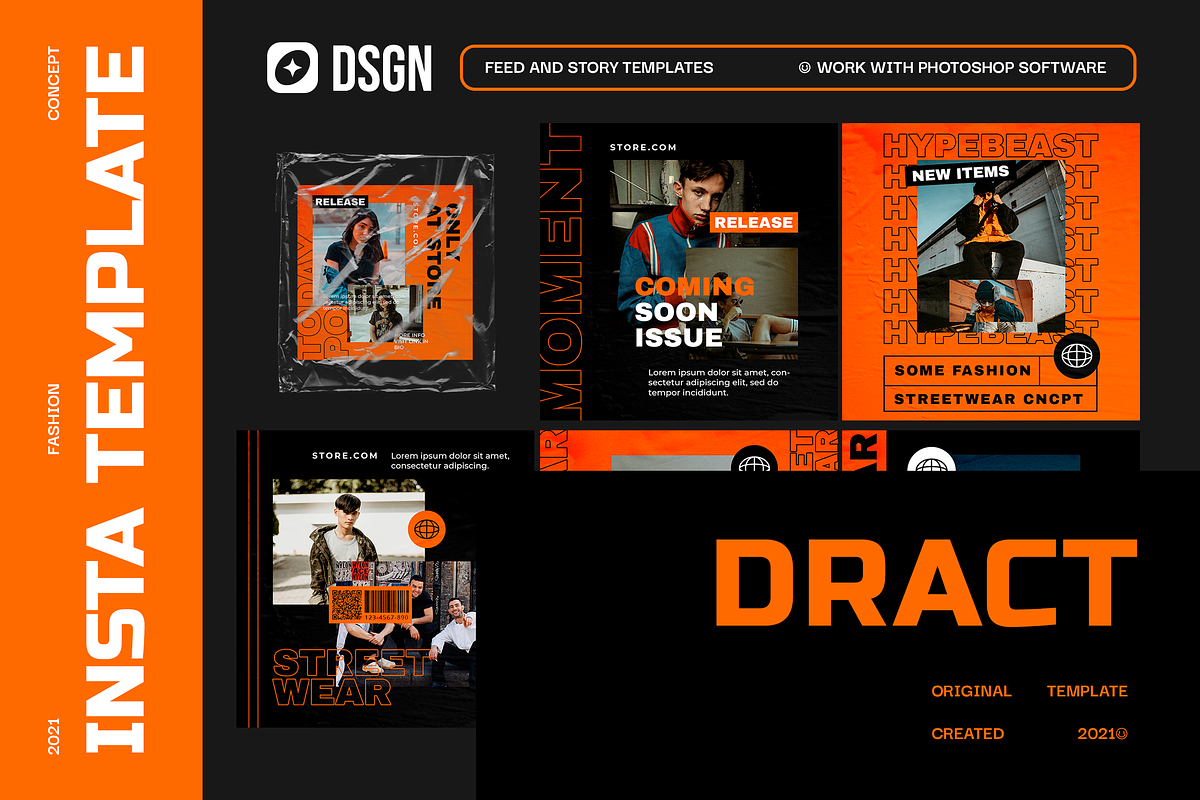 Dract Urban Instagram Template, a Social Media Template by Creatchees.std (Photo 1 of 5)