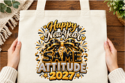 Happy New Year 2027 Same Attitude, a Seasonal Illustration by Printable Design Store (Thumbnail 5 of 5)