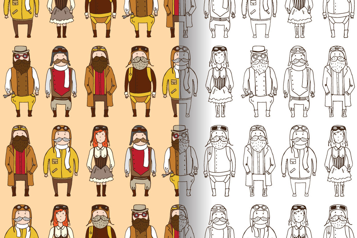 Vintage pilots, a Pattern Graphic by merion_merion (Photo 2 of 4)