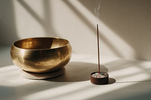 Calm time with meditation tools, a Photo by Beautiful things