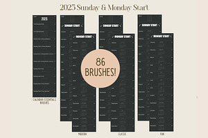 2025 Procreate Calendar Brush Set