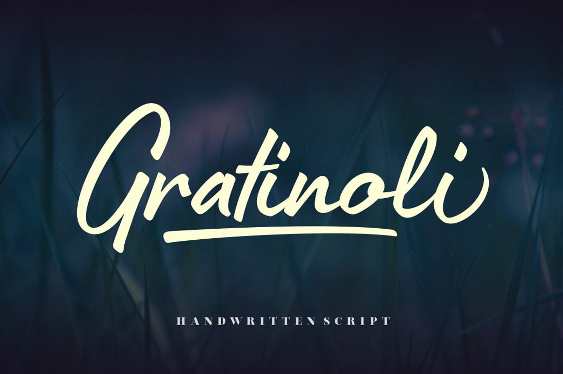 Gratinoli, a Script Font by seventhimperium