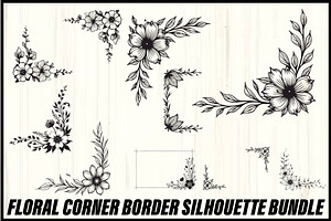 Floral Corner Border Bundle, an Illustration by Designs_River