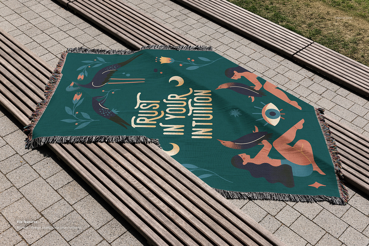 80x60 Jacquard Woven Blanket Mockup, a Merchandise Mockup by creatsy5 (Photo 10 of 12)
