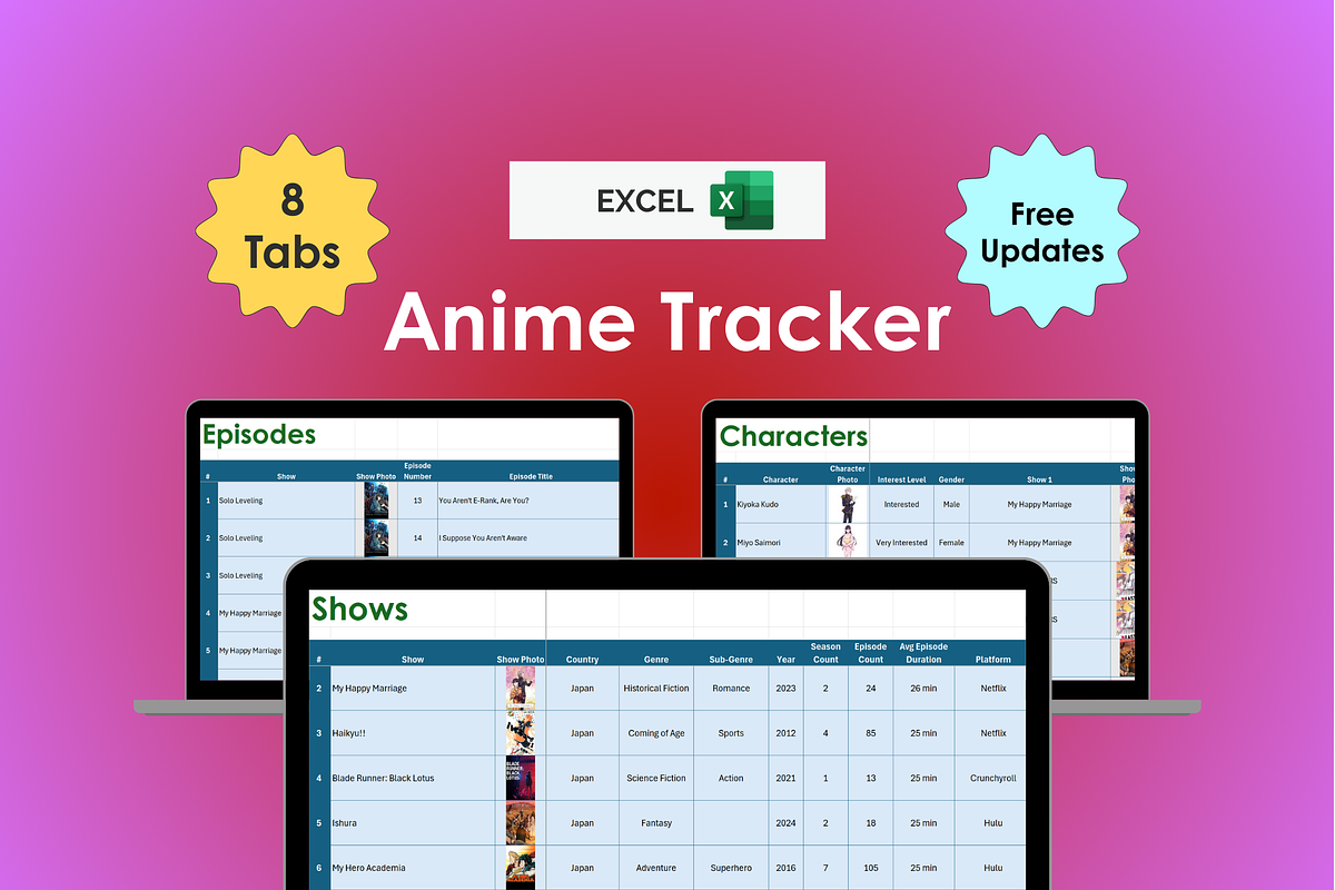 Anime Tracker - Excel