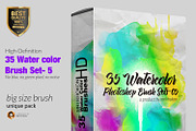 Water color Photoshop Brush Set-5, a Brush Add-On by MRI STUDIO (Thumbnail 1 of 10)
