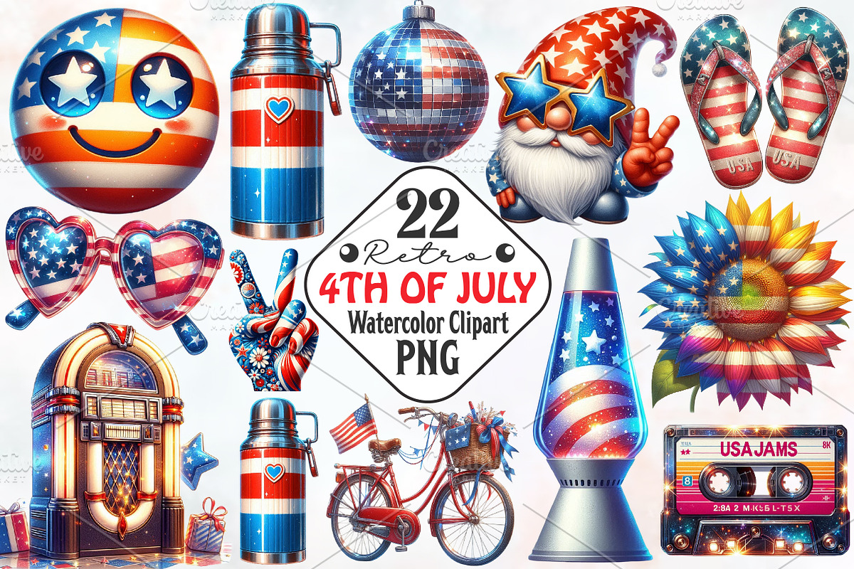 Retro 4th of july Sublimation, an Illustration by RobertsArt (Photo 1 of 7)