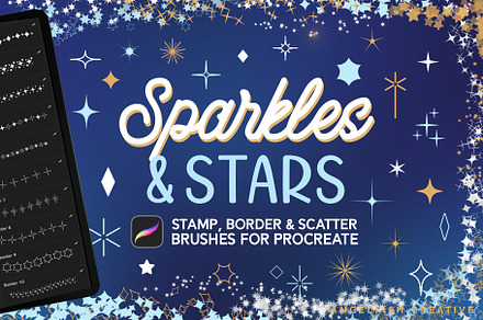 Sparkle & Star Brushes for Procreate, a Brush Add-On by AngelfishCreative