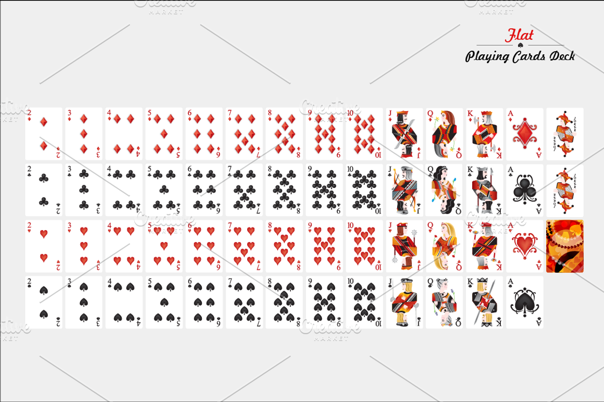 Flat Playing Cards Deck, an Illustration by Mauricio Duque (Photo 1 of 2)