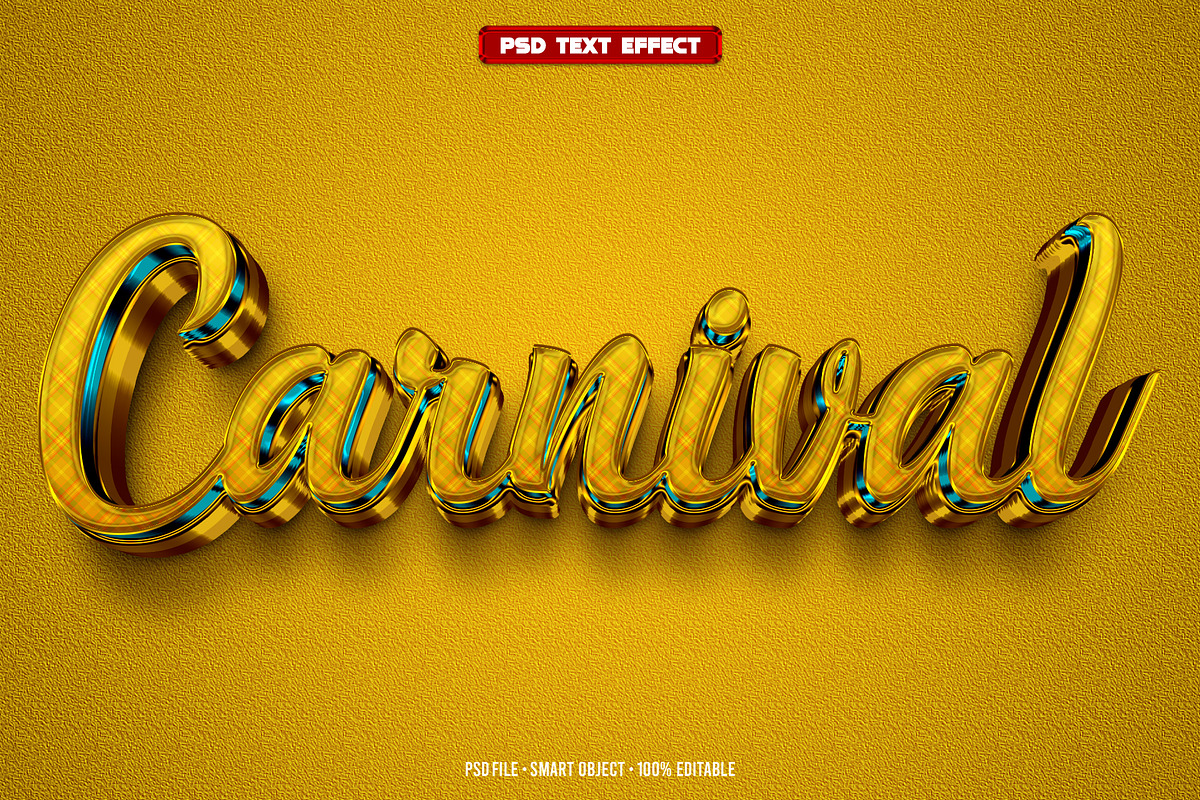 Carnival 3D editable text effect, a Layer Style Add-On by Hello Muh (Photo 1 of 2)