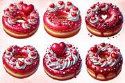 Valentine Donut Clipart, an Illustration by Libby Wishes (Thumbnail 6 of 7)