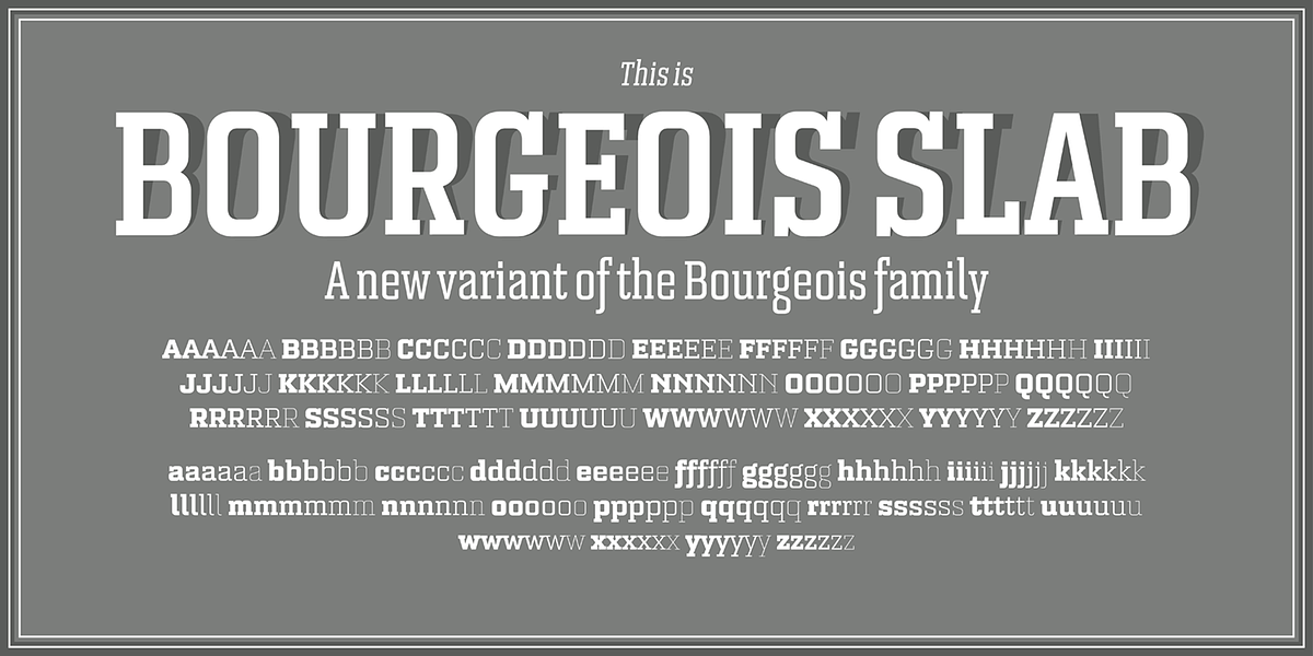Bourgeois Slab, a Slab Serif Font by Barnbrook Fonts