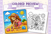 Beach Day Story Coloring Book, a Seasonal Illustration by HueNestify (Thumbnail 3 of 5)