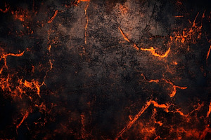 Dark Lava Texture with Fiery Cracks and Volcanic Surface, a Background Photo by Photostock