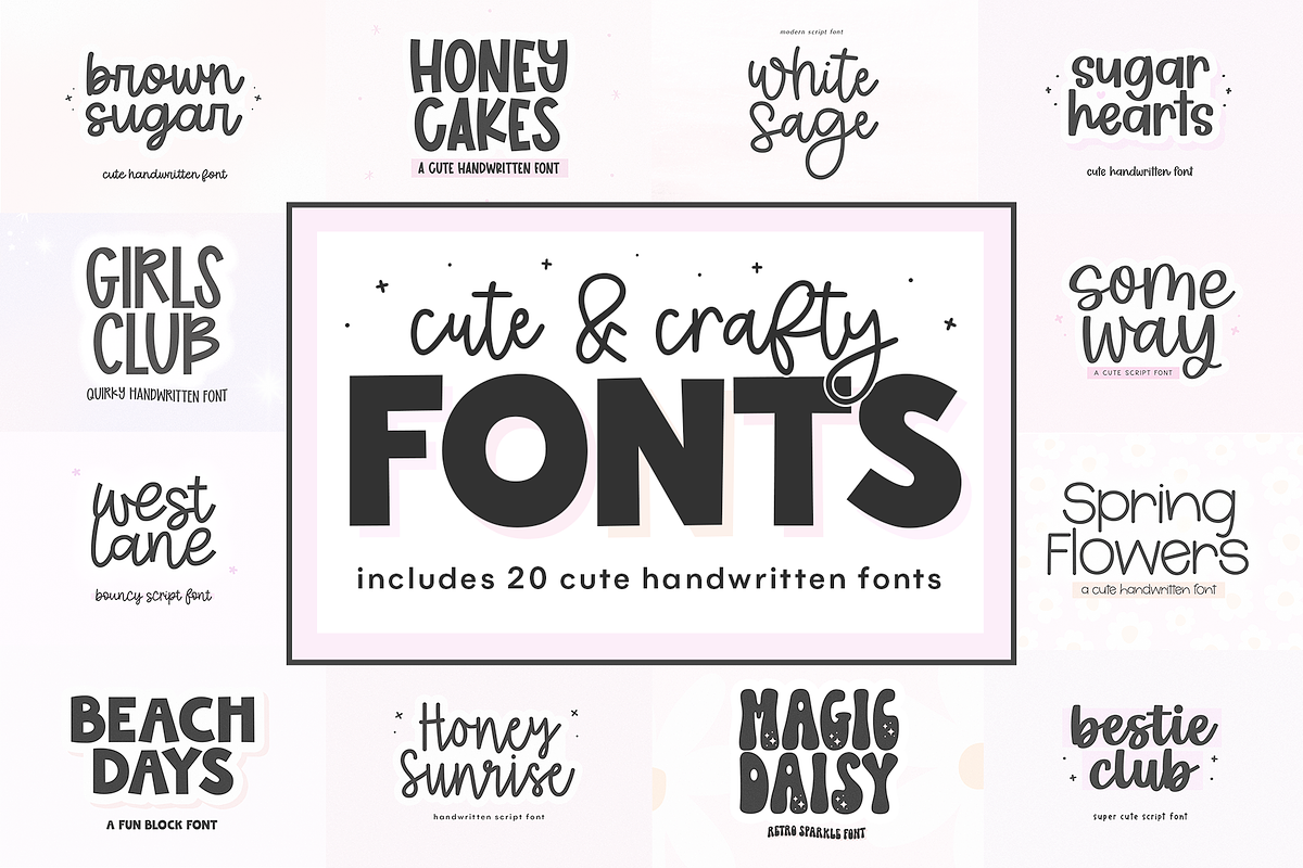 Cute Font Bundle | 20 Fonts, a Handwritten Font by KA Designs (Photo 1 of 15)
