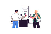 People pay at store checkout set, a Person Illustration by PaperTrident (Thumbnail 7 of 11)