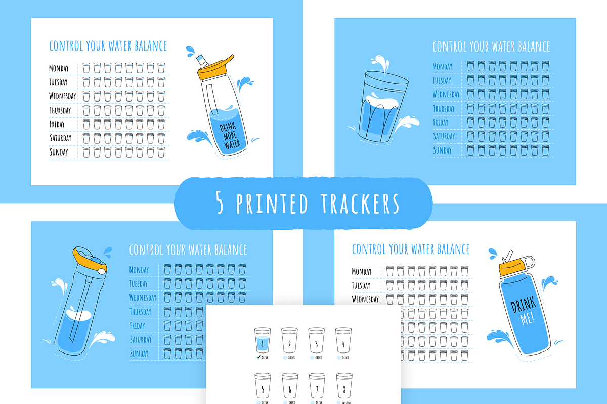 Drink more water—water is life., a Healthcare Illustration by ApollinariaManko (Photo 5 of 11)
