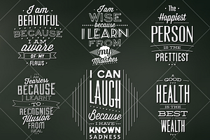Vintage Chalkboard Quote Badges PSDs