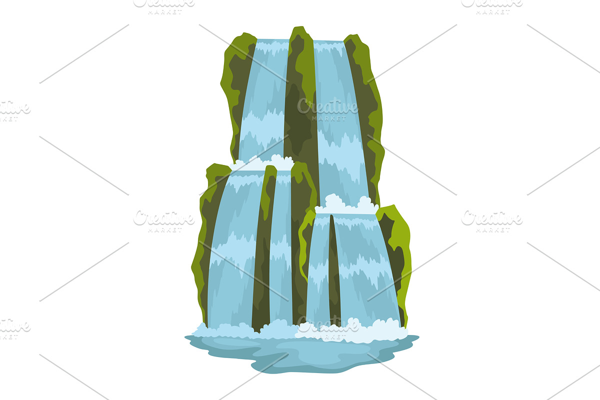 Cartoon river cascade, an Illustration by Things for designers