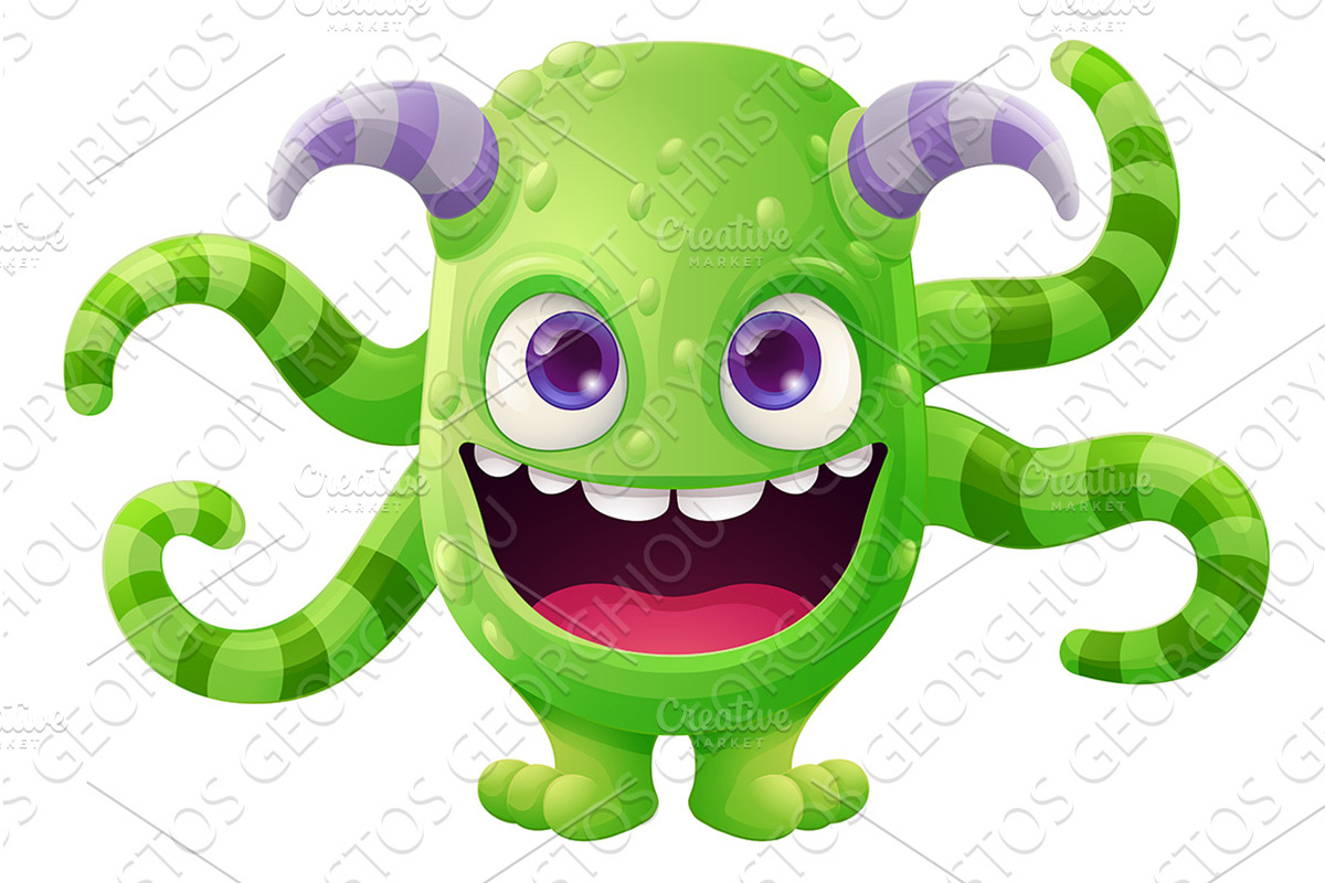 Monster Alien Cute Cartoon Funny, an Illustration by Christos Georghiou