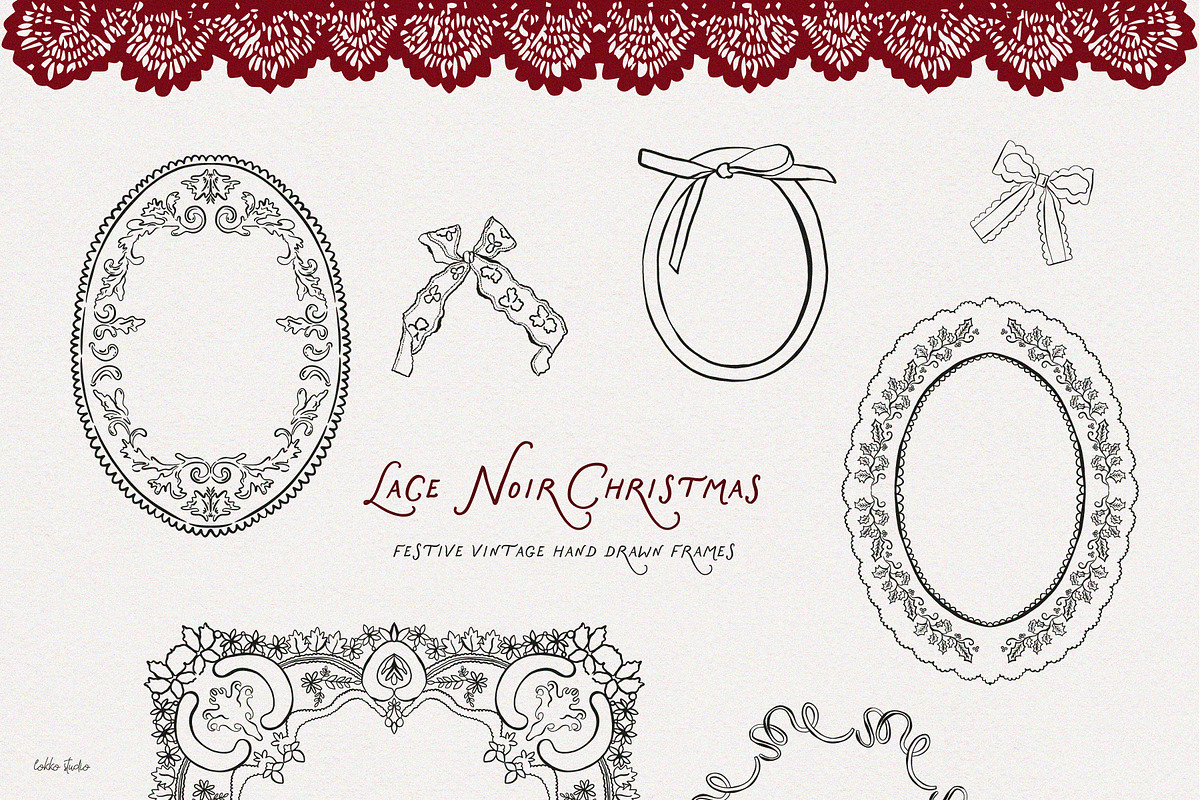 Lace Noir Christmas Collection, a Seasonal Illustration by lokko studio (Photo 7 of 13)