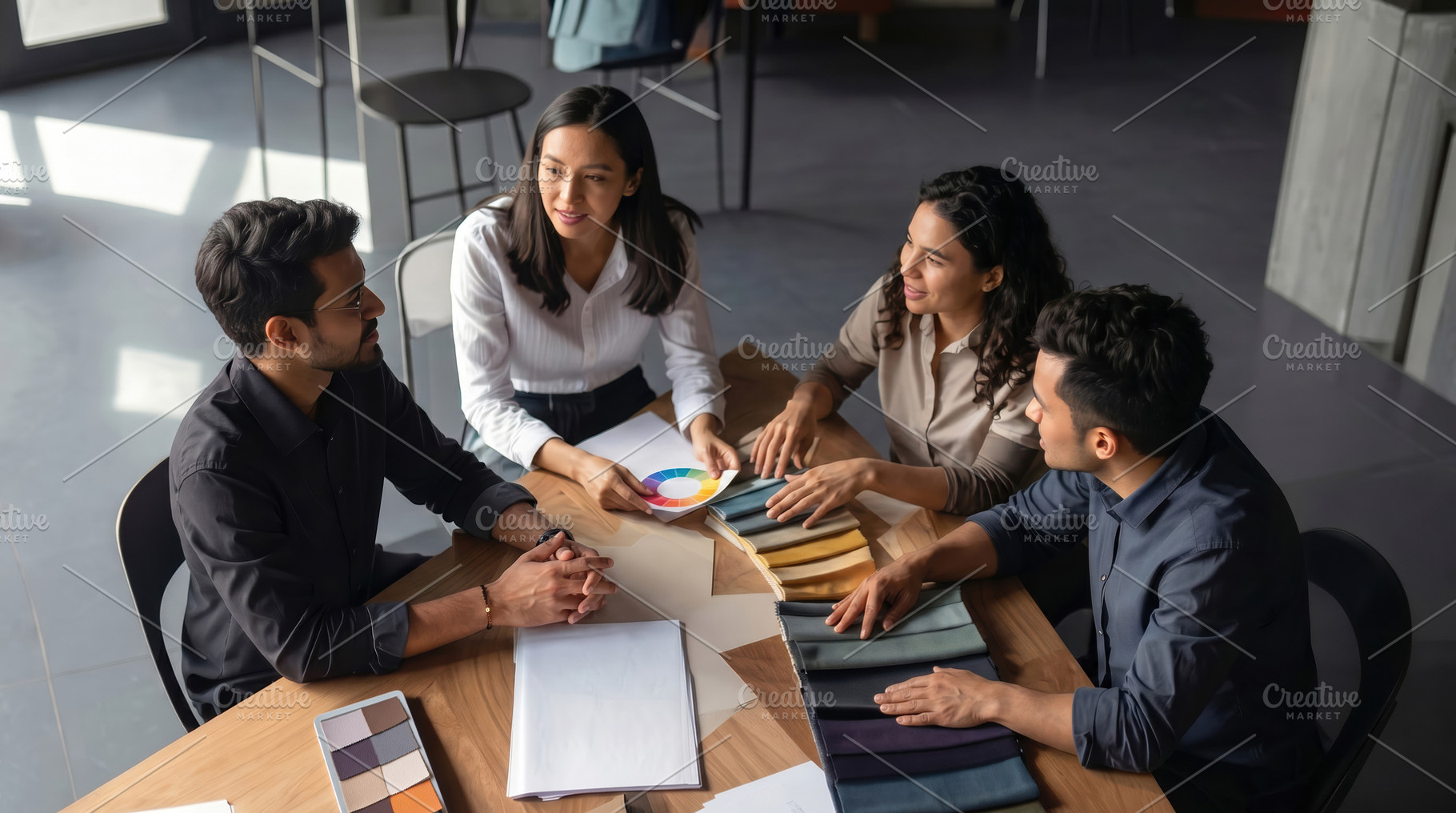 Design Team Selecting Fabrics and Colors, a Business Photo by Davizro's Market