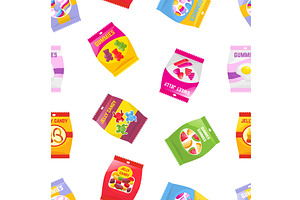 Plastic packs of jelly candies, a Food Illustration by Valerie Bodnar