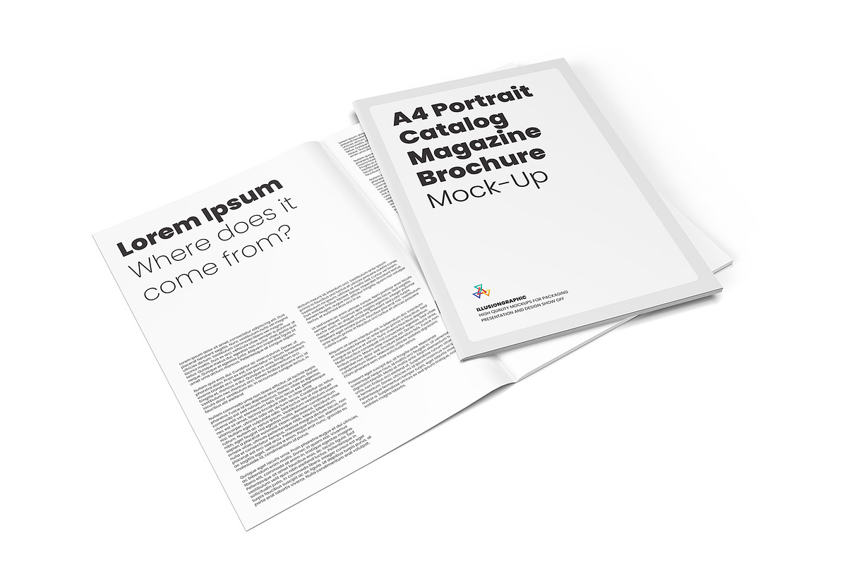 A4 Portrait Magazine Brochure Mockup, a Books & Magazine Mockup by Illusiongraphic (Photo 13 of 28)