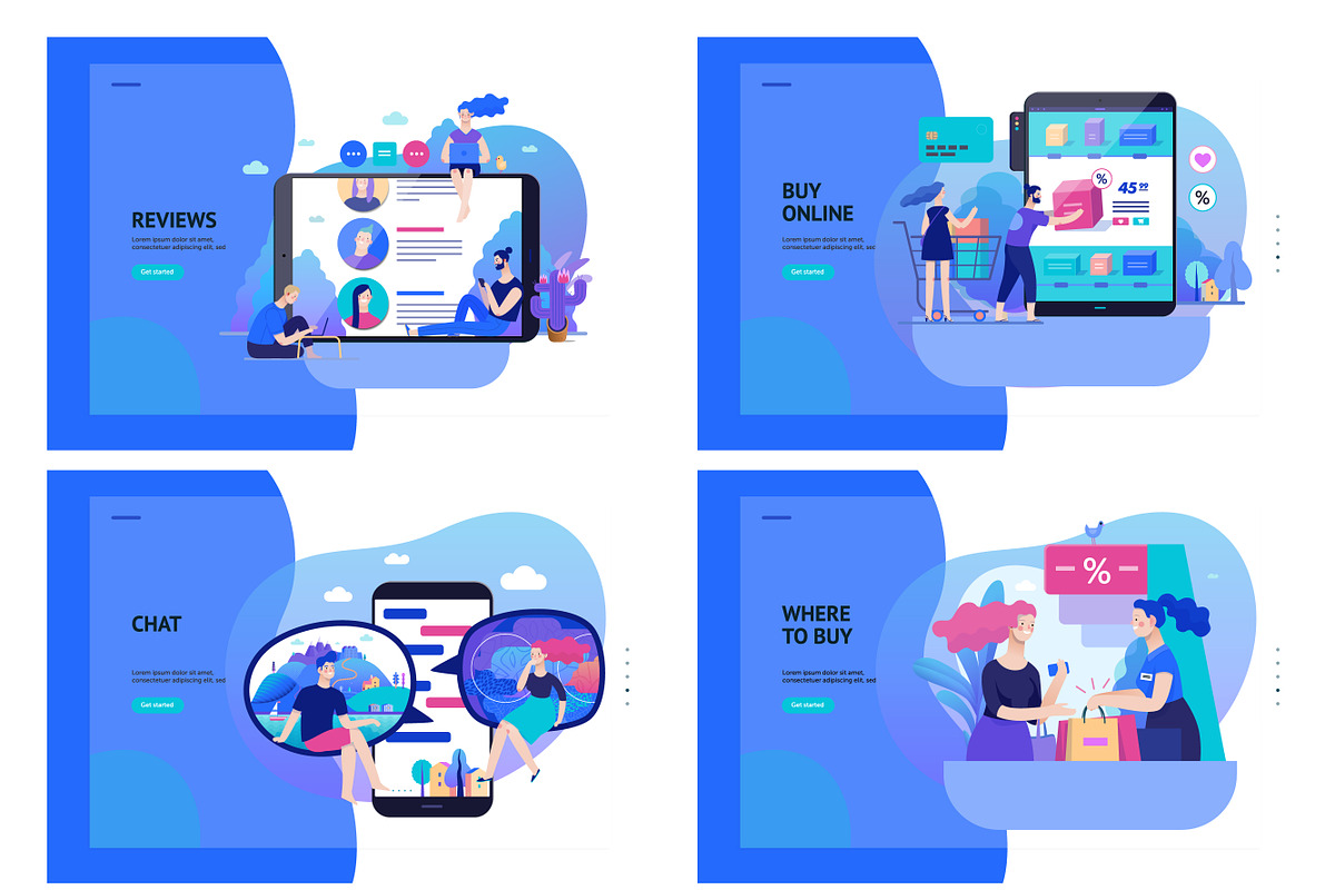 Company website vector Illustrations, a Work Illustration by Grivina's shop (Photo 18 of 25)