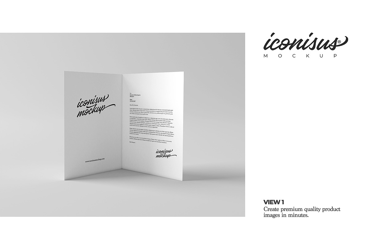 Bi-Fold A5 Flyer Mock-Up Template, a Print Template by iconisusmockup (Photo 3 of 8)