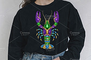 Rhinestone Mardi Gras Crawfish PNG, an Illustration by Canvas Craft (Thumbnail 2 of 6)