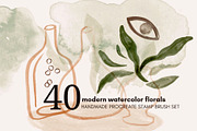 ProCreate watercolor floral brushes, a Brush Add-On by dxxb studio (Thumbnail 1 of 4)