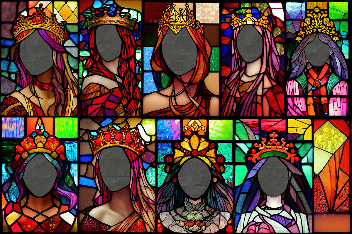Stained Glass Princess Overlays, an Illustration by Paper Element (Photo 2 of 4)