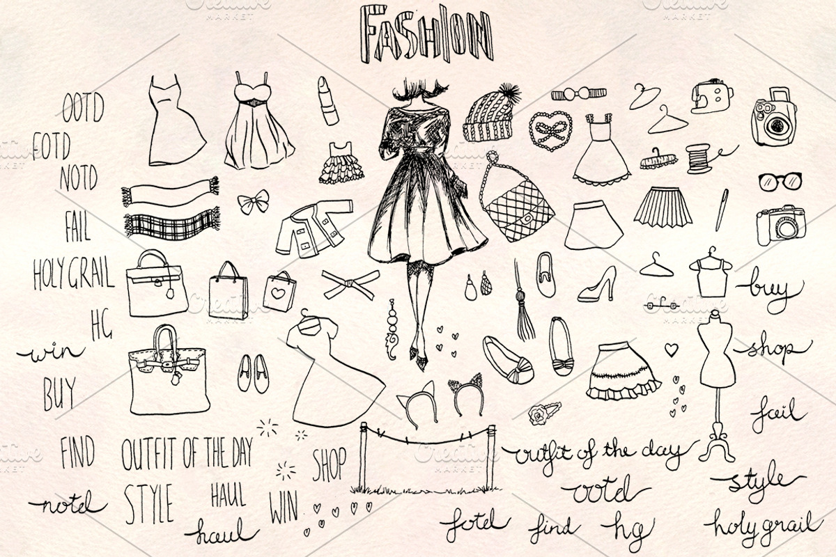 Fashion Vector Sketches Bundle, an Illustration by Violet LeBeaux (Photo 1 of 5)