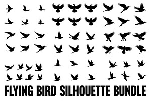 Flying Bird Silhouette Bundle, an Illustration by Creativeshirt