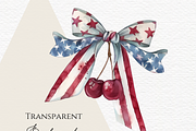 Fourth of July coquette bow clipart, a Seasonal Illustration by Invite to Clipart (Thumbnail 3 of 3)