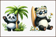 Cute Summer Panda Clipart, an Illustration by Sublimation Artist (Thumbnail 3 of 6)