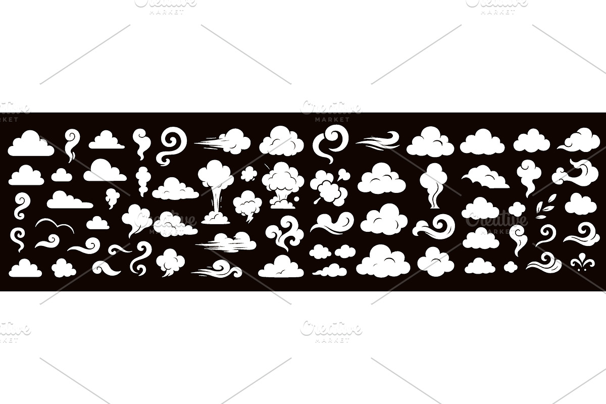 Stylized white smoke, steam, and, an Object Illustration by ZinetroN