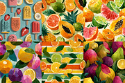 Mixed Fruits Summer Seamless Pattern, a Texture Illustration by DreamPrint404 (Thumbnail 3 of 7)