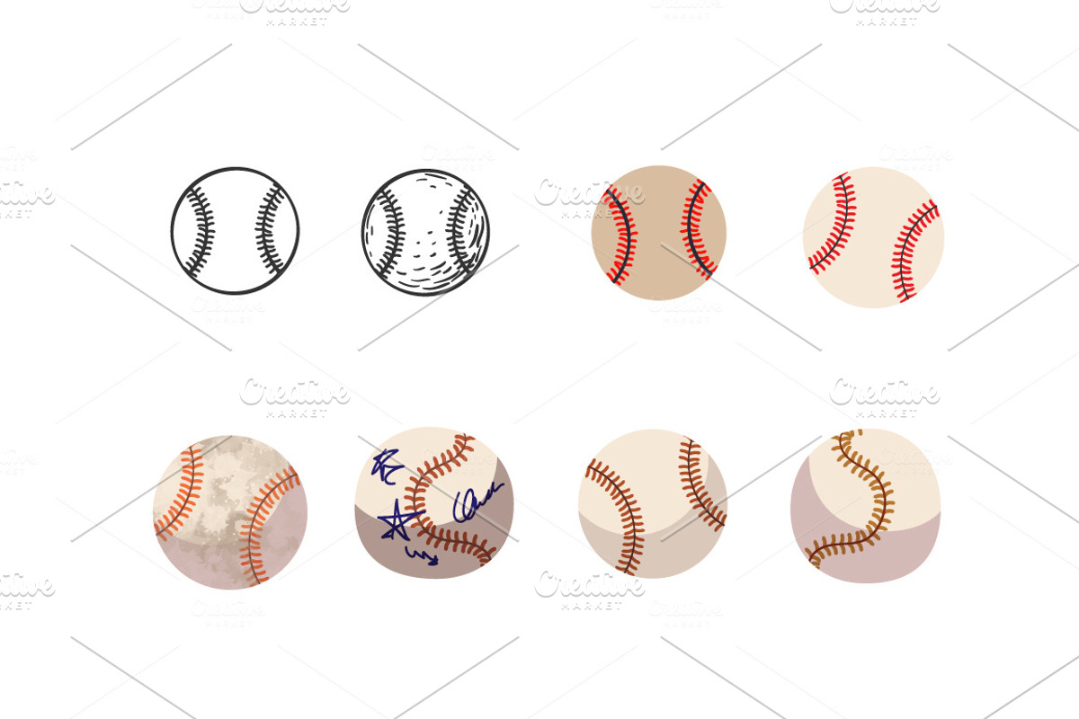 Baseball theme, an Outline Icon by Poloviiinkin (Photo 2 of 2)