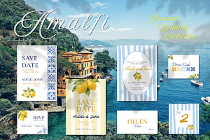 Amalfi Wedding Collection, an Invitation Template by ChristinaDesigns
