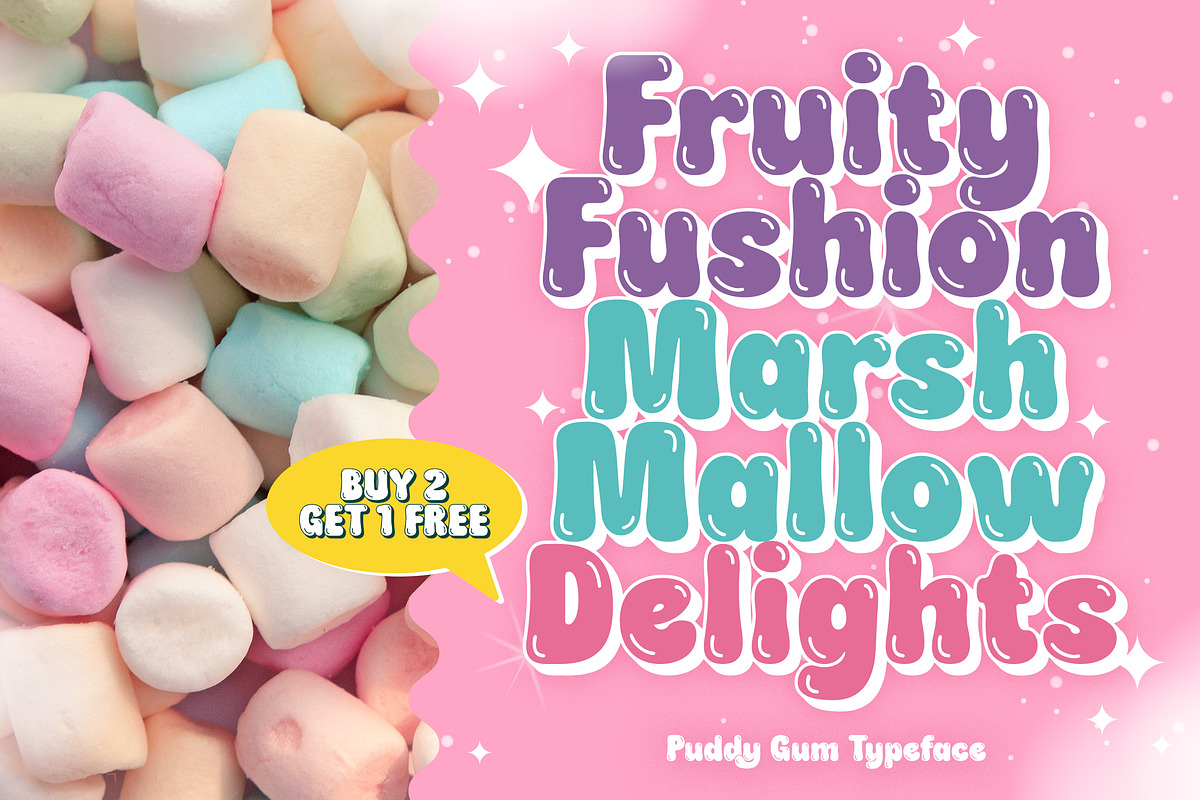 Puddy Gum - Playful Bubbly Typeface, a Sans Serif Font by agnyhasyastudio (Photo 2 of 15)